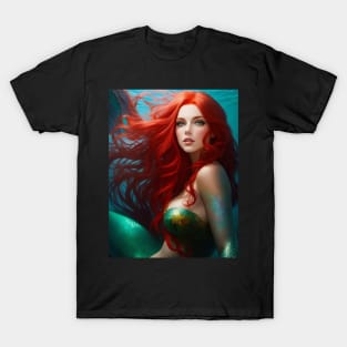 Emerald, Green Eyes Mermaid T-Shirt